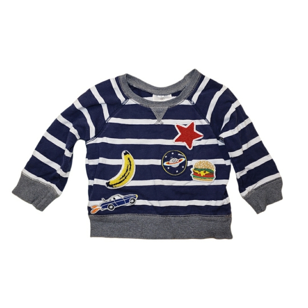 Hanna Andersson 80 / 18-24m All Play French Terry Striped Sweatshirt